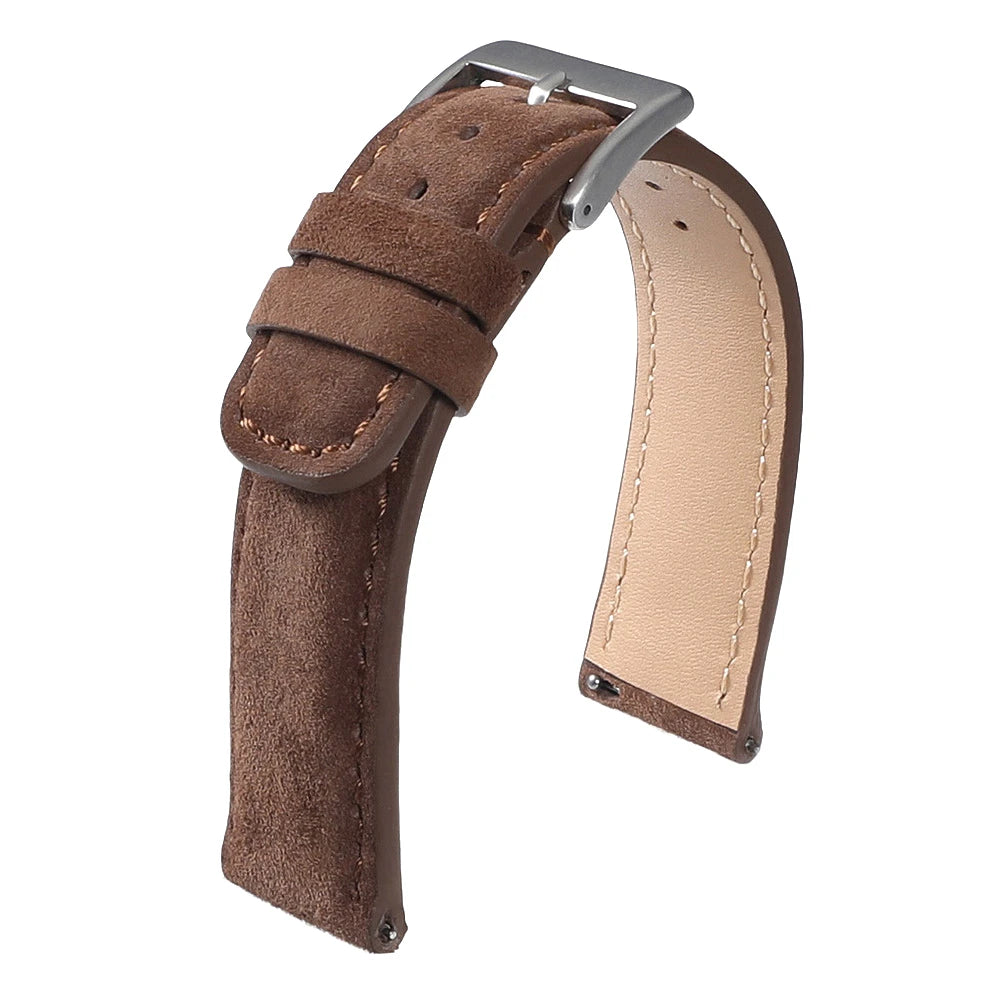 18mm 20mm 22mm Vintage Suede Cowhide Watch Strap Handmade Watch Band Gray Brown Black Quick Release Bracelet for Men Wome