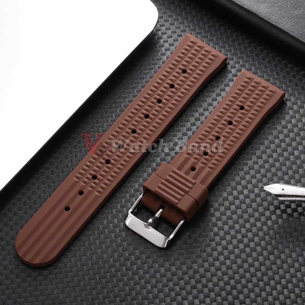 Premium Rubber Band for Seiko Watch Strap 20mm 22mm Flat-end Universal Silicone Rubber Bracelet Wrist Strap Soft for Smartwatch