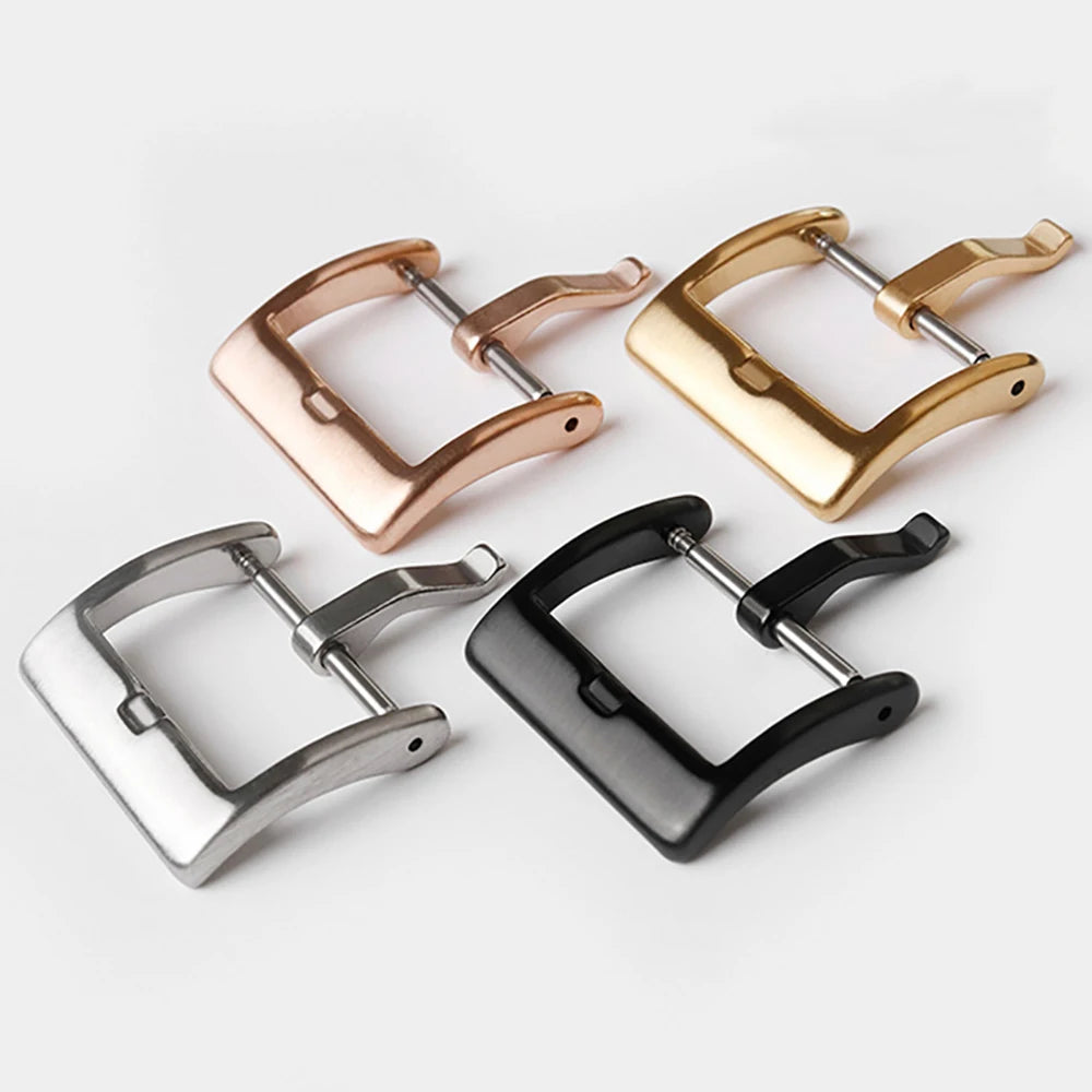 Metal Watch Buckle for Seiko Strap 20mm 22mm 24mm 16mm 18mm Solid Button for Casio Calsp Gold Steel Matte Polished Square Clasps