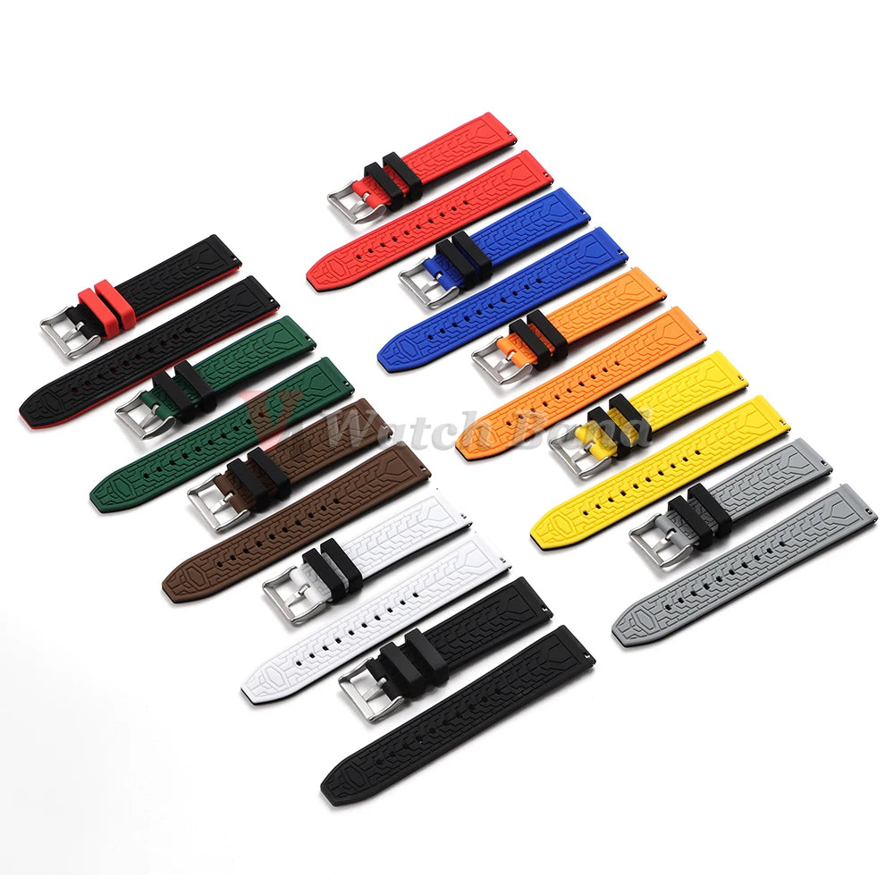 Silicone Watch Band 20mm 22mm 24mm Soft Quick Release Rubber Watch Straps for Samsung Galaxy for Garmin for Huawei Watch