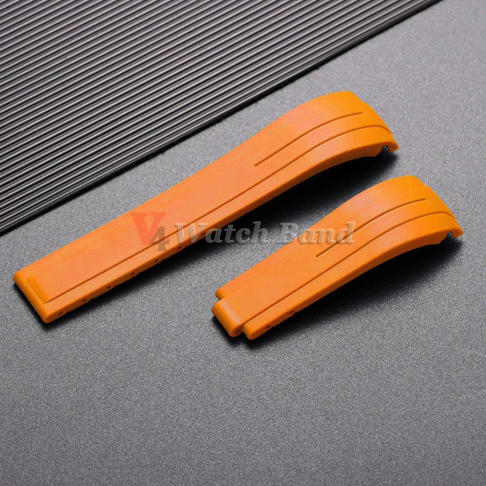 Arc Rubber Watchband 20 21mm 22mm for Rolex Daytona Yacht-Master Ultra Flexible Comfortable Silicone Curved Strap for Rolex 20mm