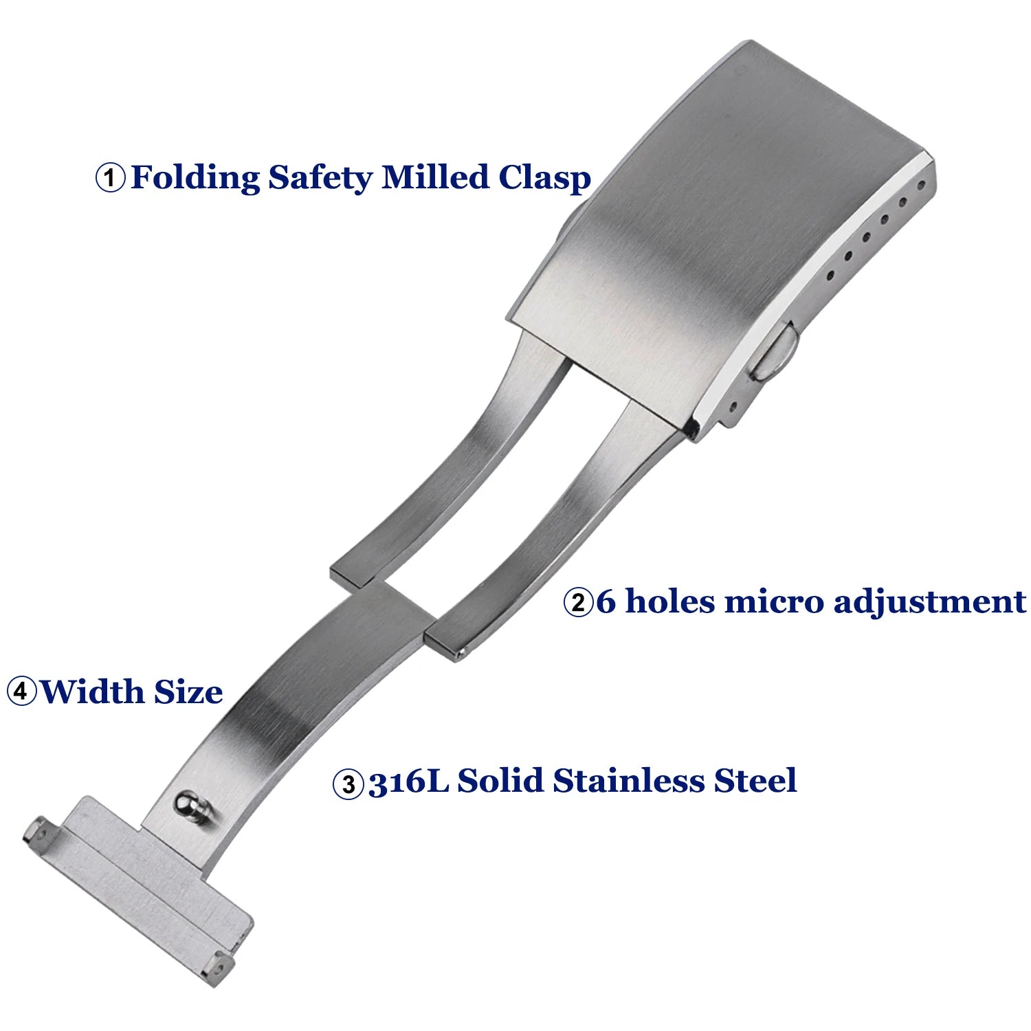 Extended Watch Buckle for Seiko Luxury Folding Safety Milled Clasp Replacement Watch Band Stainless Steel Clasp18mm 20mm 22mm