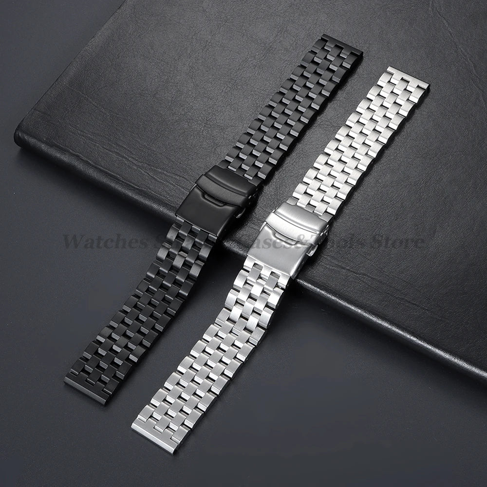 High Quality Solid Stainless Steel Strap 18 20mm 22mm 24mm 26mm Watch Band Flat Interface for Seiko for Citizen Luxury Wristband