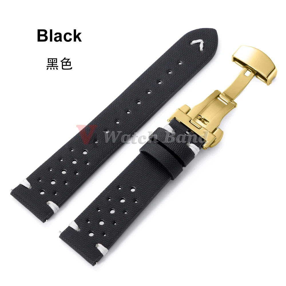 Quick Release Nylon Sailcloth Watch Strap 18mm 20mm 22mm Bracelet with Butterfly Buckle Band for Omega for Seiko Watchband