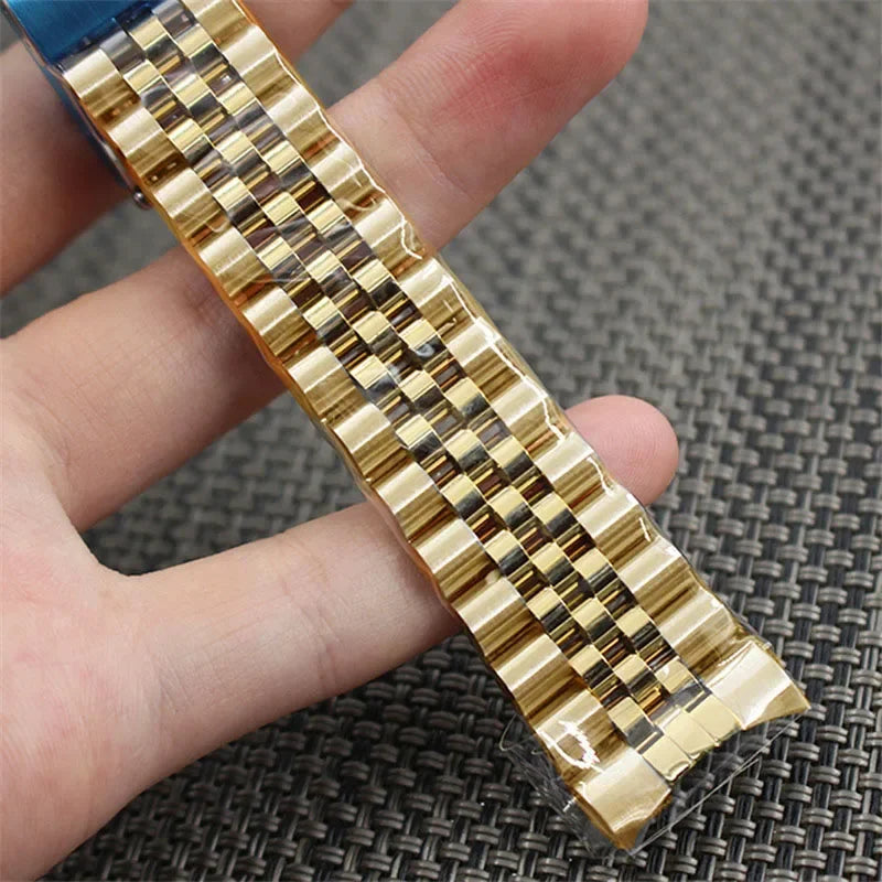 Luxury Curved End Watch Band for Rolex DATEJUST Jubilee Stainless Steel Bracelet Accessories 18mm 19mm 20mm 21mm Metal Belt