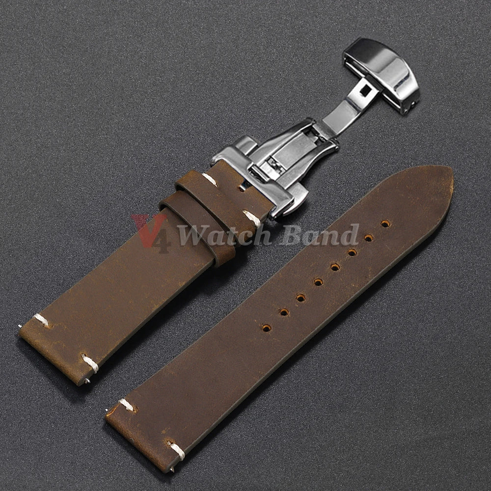 Calfskin Leather Bracelet for Omega for Seiko Watch Band Brown 18 20 21 22 24mm Wrist Strap for Casio for Rolex Watch Accessory