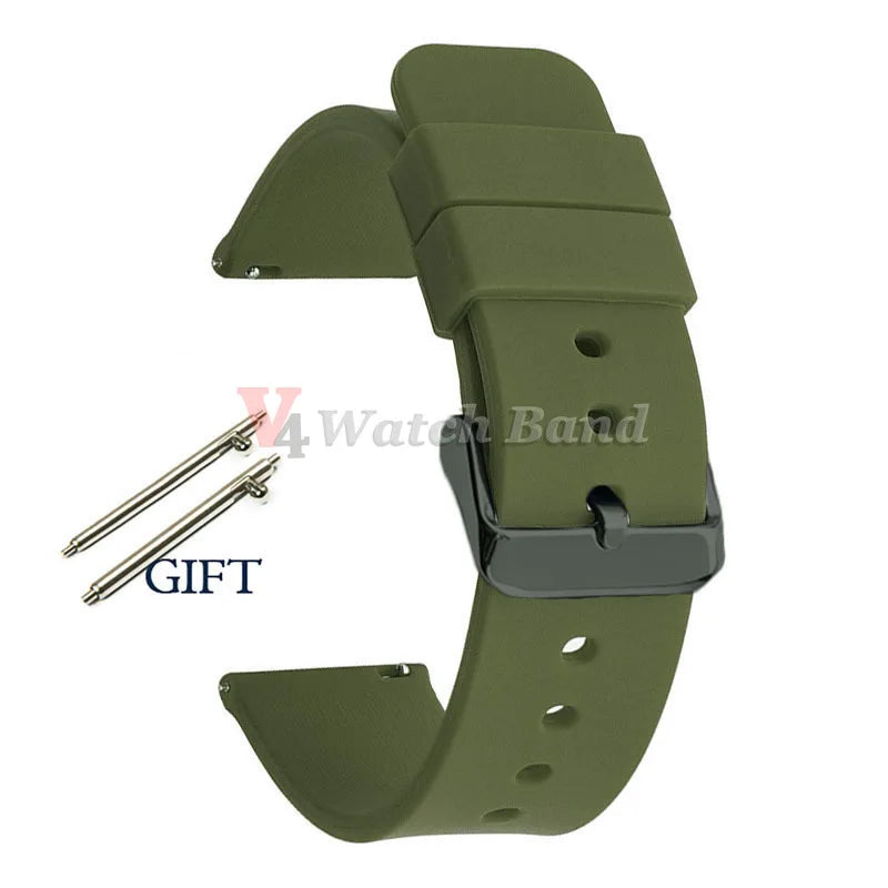 Universal Watch Straps 20mm 22mm 24mm 14mm 16mm 18mm Quick Release Silicone Band for Samsung for Huawei Women&Men Accessories