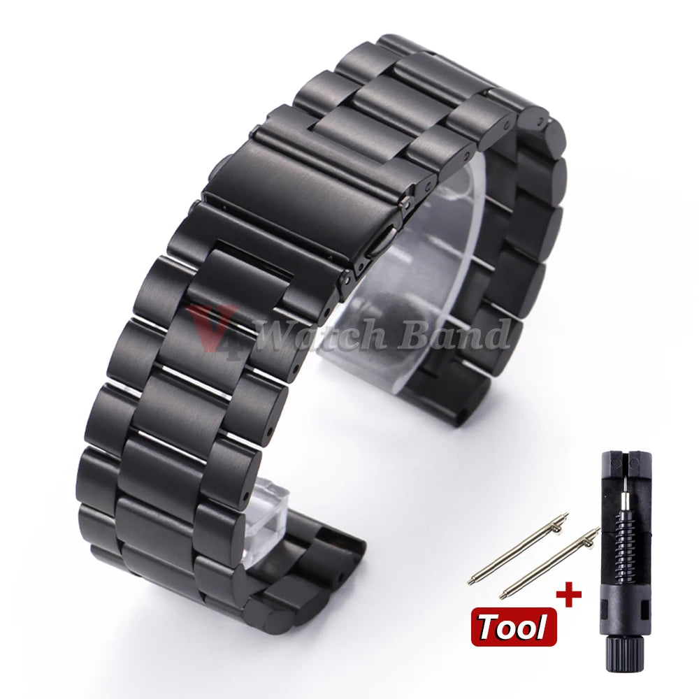 22mm 20mm Watch Band For Samsung Galaxy Watch 7/6/5/4/3 40mm 44mm S3 Active2 Huawei Watch GT4 GT3 Gt2e Stainless Steel Band
