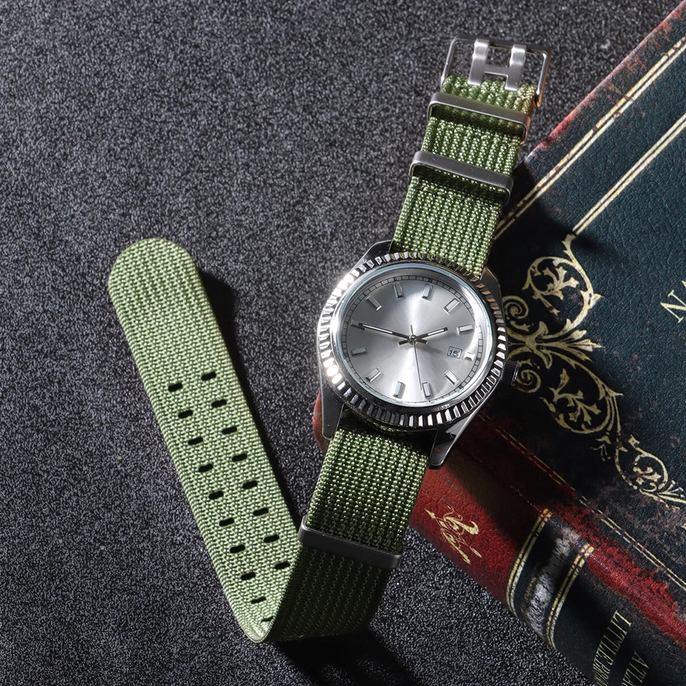 New Ribbed Nylon Watchband Canvas Watch Strap for Omega 20mm 22mm Military Watchband Accessories for Rolex Watch Band Bracelets