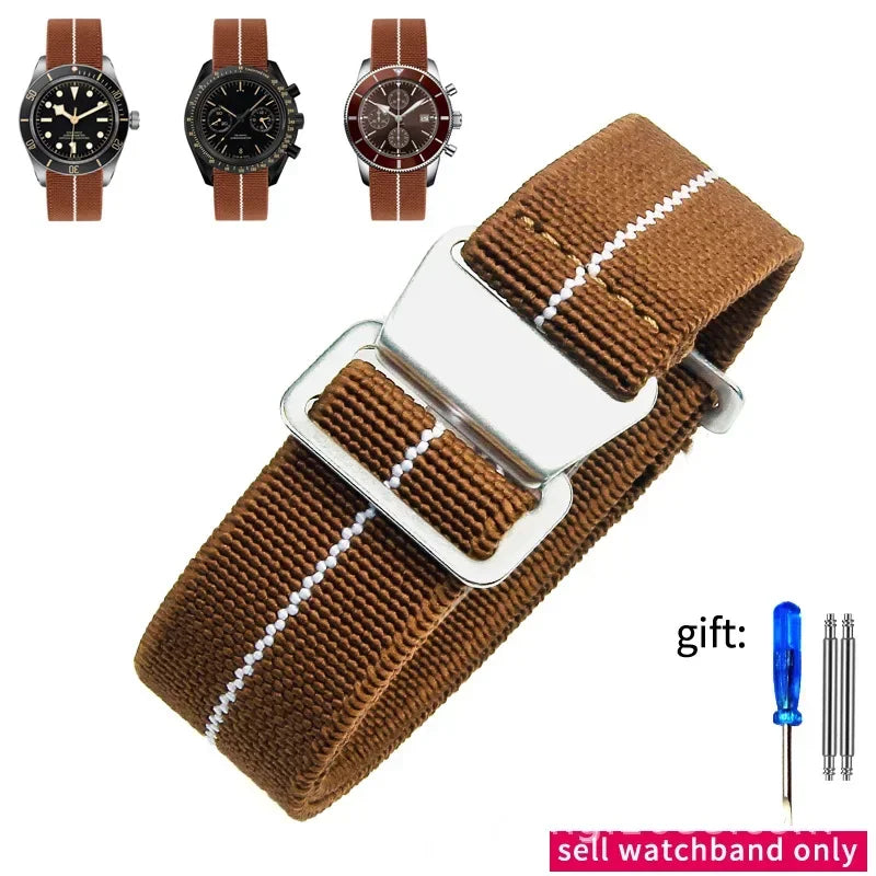 Elastic Nylon Band for Seiko for Rolex for Water Ghost for Tudor for Omega Watchband Sport Bracelet  20mm 22mm Parachute Strap