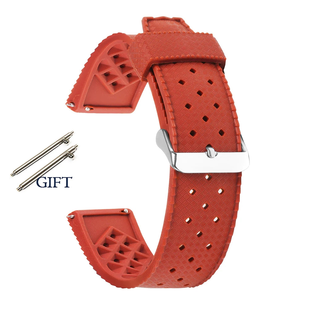 Premium Tropic Rubber Watchband for Seiko 20 22mm Quick Release Band for Fossil Strap for Oris Silicone Tropical Waterproof Band