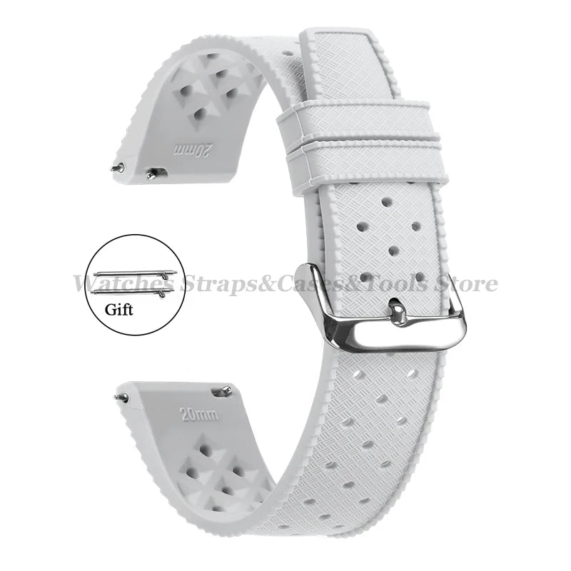 20mm Rubber Strap for Omega for Swatch for Moonswatch Watch Strap Soft Silicone Waterproof Sport Wristband Women Men's Bracelet