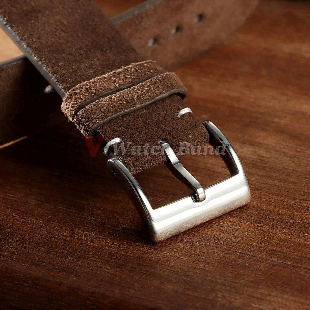 20mm 22mm High Quality Suede Cowhide Vintage Watch Strap Blue Brown Watchband Replacement Strap Watch Accessories Sport Bracelet