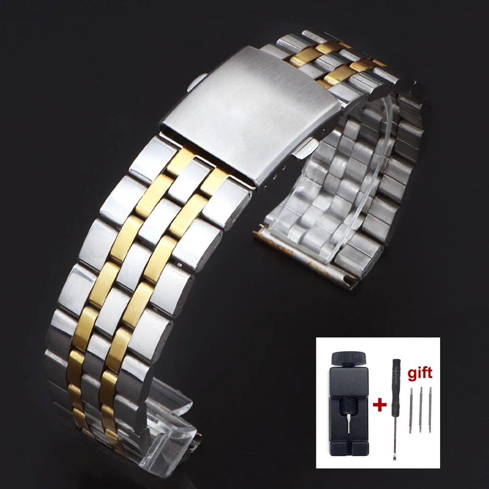 Steel Watch Band for Samsung Galaxy Watch 7/FE/6/5 Pro/4/Classic 18mm 20mm 22mm Metal Bracelet Amazfit GTS-GTR-4-3-2e-mini Strap