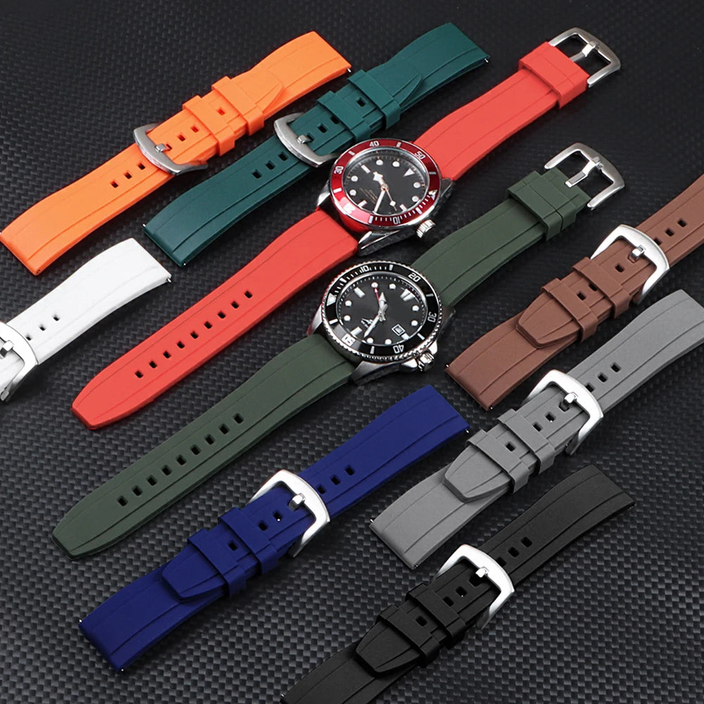 Universal Watrproof Rubber Strap for Rolex 20mm 22mm for Armani for Omega Wristbelt Sport Silicone Watch Band for Seiko Bracelet