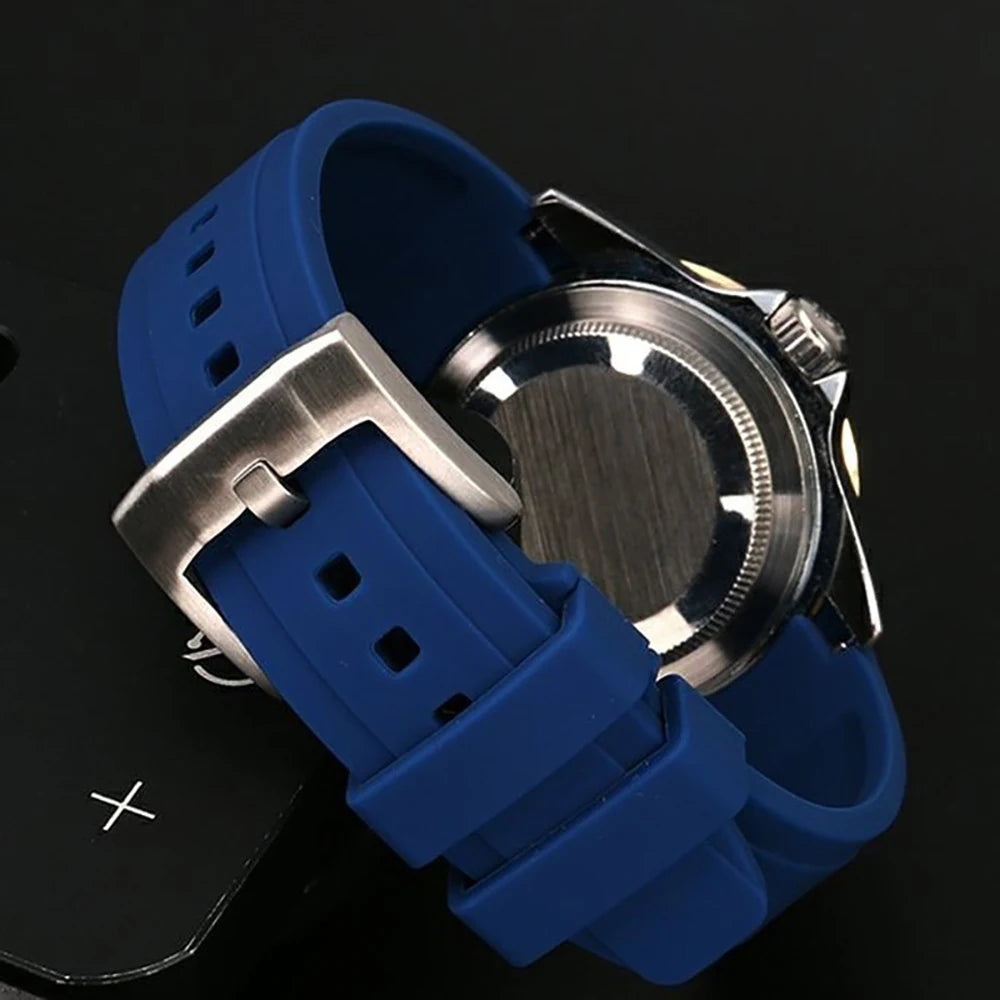 Curved End Watch Band for MoonSwatch Silicone Straps for Citizen 20mm 22mm Arc Rubber Sport Bracelet for Rolex Curved Straps