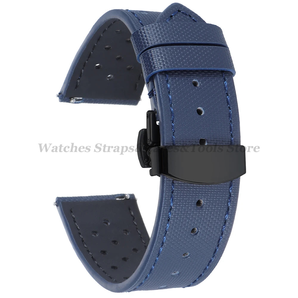 Premium Sailcloth Watch Strap for Seiko for Omega 18mm 20mm 22mm Qucik Release Fabric WatchBand Butterfly Buckle for HuaweiWatch