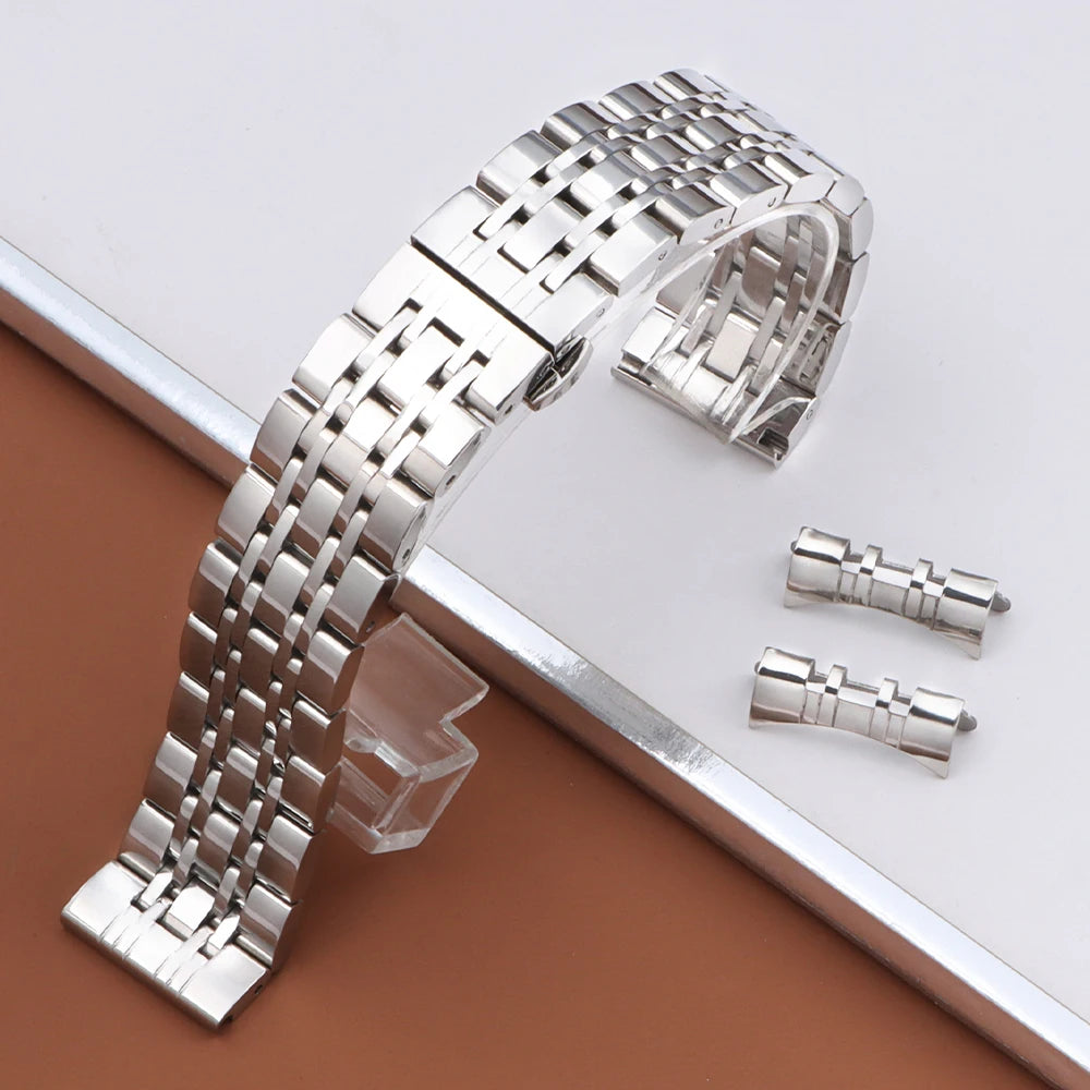 16/18/19/20/21/22/24mm Solid Stainless Steel Watch Band for TISSOT Butterfly Buckle 304L Metal Wrist Strap for Omega for Seiko