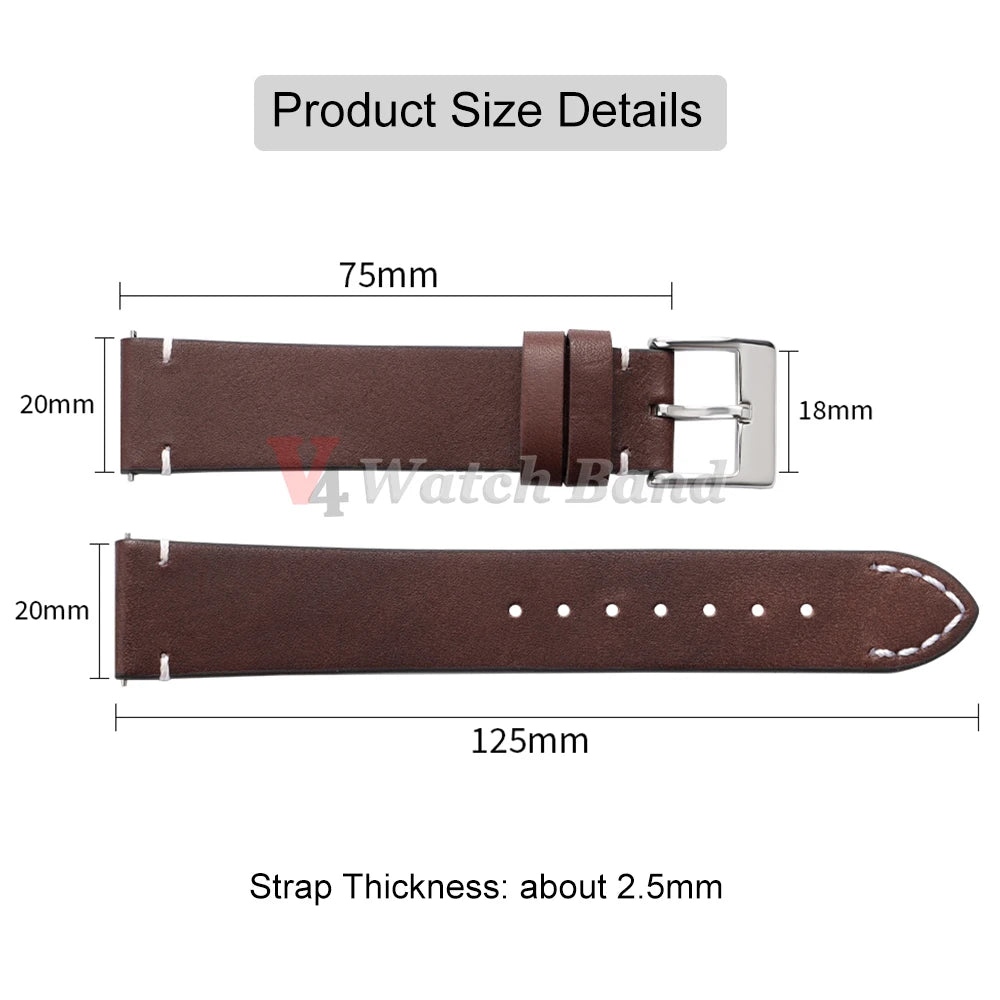 12/14/16/18/20/22/24mm Genuine Cowhide Strap for Seiko Watch Band for Omega for Panerai Bracelets 20mm 22mm 24mm Wristbelt Bands