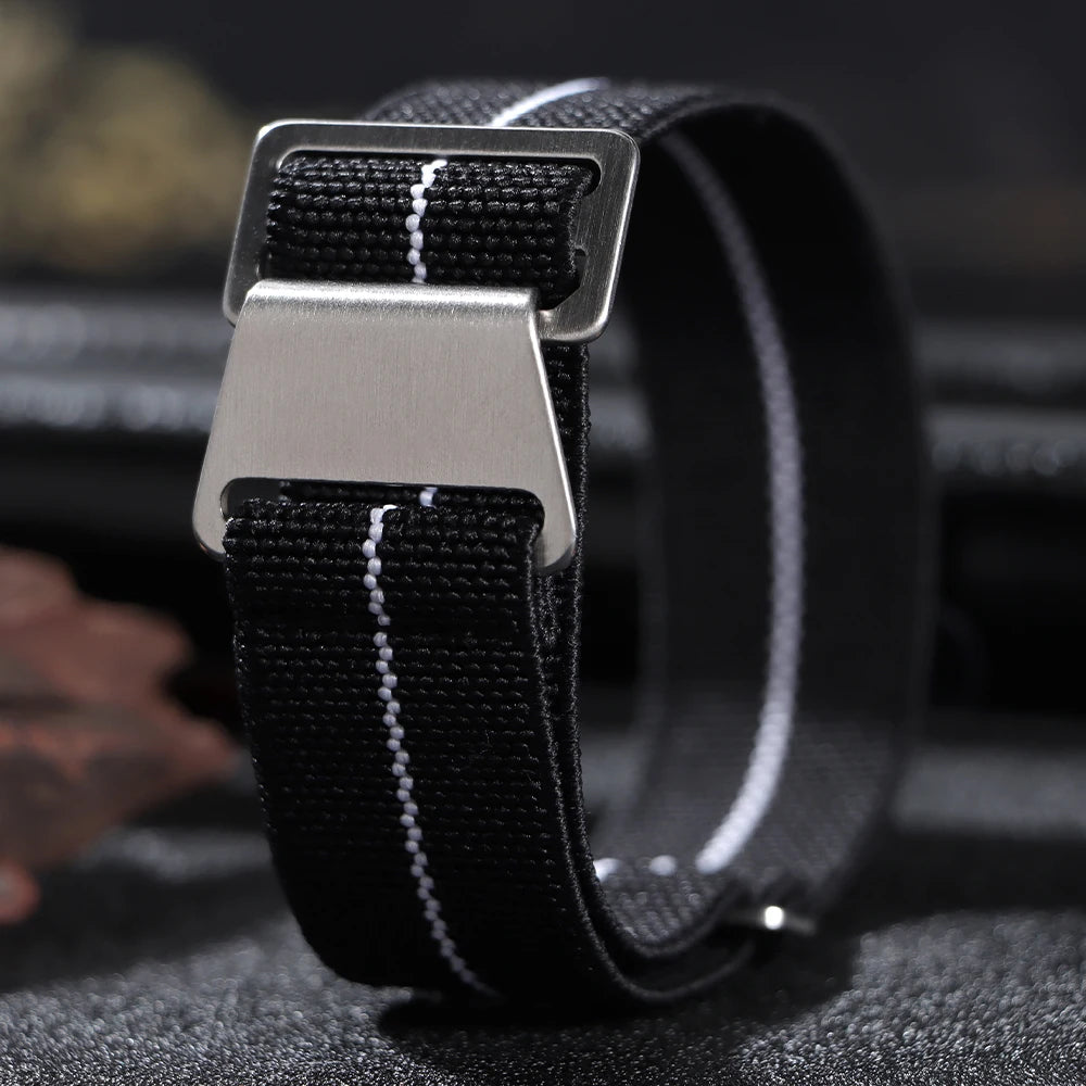 18/20/22mm Nylon Watchband for Seiko Army Military Woven Elastic Strap for French Troops Parachute Bag Universal Men Sport Band