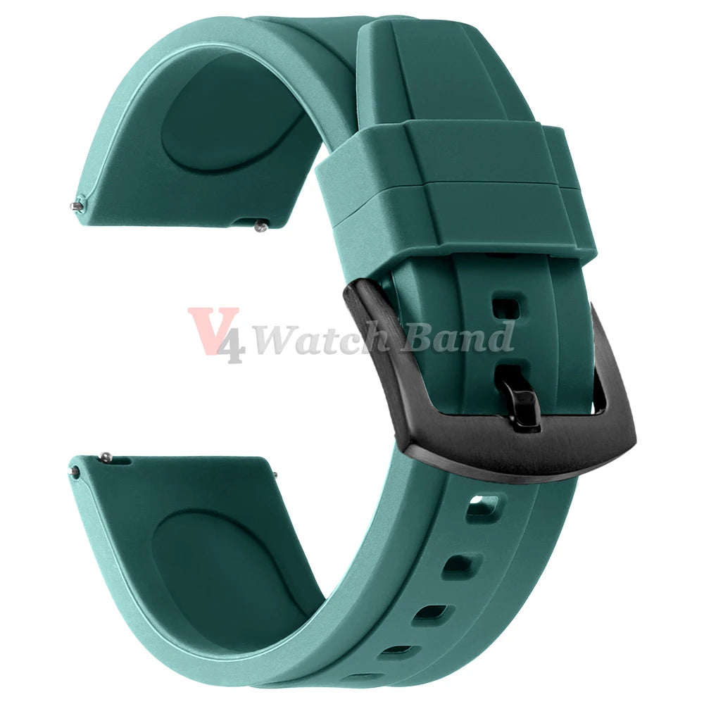 Watch Strap 20mm 22mm Universal Watch Band for Rolex for Omega Silicone Rubber Link Wrist Bracelet for Casio Soft for Smartwatch