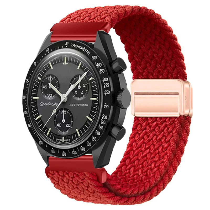 Nylon Loop Strap For Omega X Joint MoonSwatch Magnetic Weave Bracelet 20mm For Amazfit Active 2 GTR 42mm Samsung Gear S2 Classic