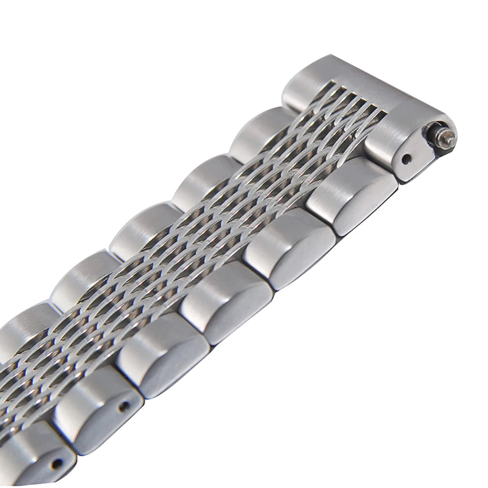 316L Stainless Steel Watch Band for Seiko Mesh Strap Folding Buckle Brushed Bracelet 18/20/22/24mm Watch Accessories