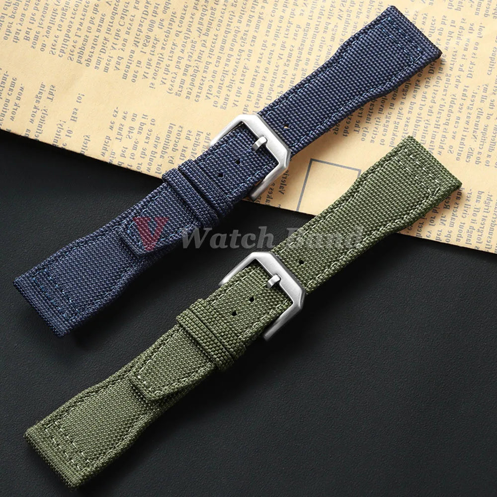 20mm 21mm 22mm Nylon Canvas Watch Strap for IWC Pilot Strap Men Sport Green Sailcloth Watch Straps Replacement Watch Bracelet
