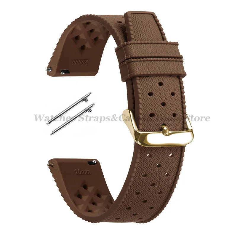 Tropic Silicone Watch Strap 18/20mm 22mm for Seiko for Fossil for Oris Wrist Band Quick Release Soft Rubber Bracelet Replacement