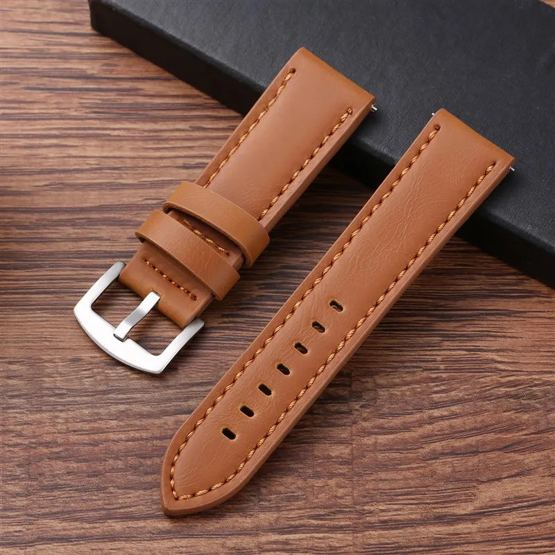 18mm 20mm 22mm 24mm Vintage PU Leather Strap Quick Release Universal Cowhide Watch Band Bracelet Sport Wristbelt Accessories