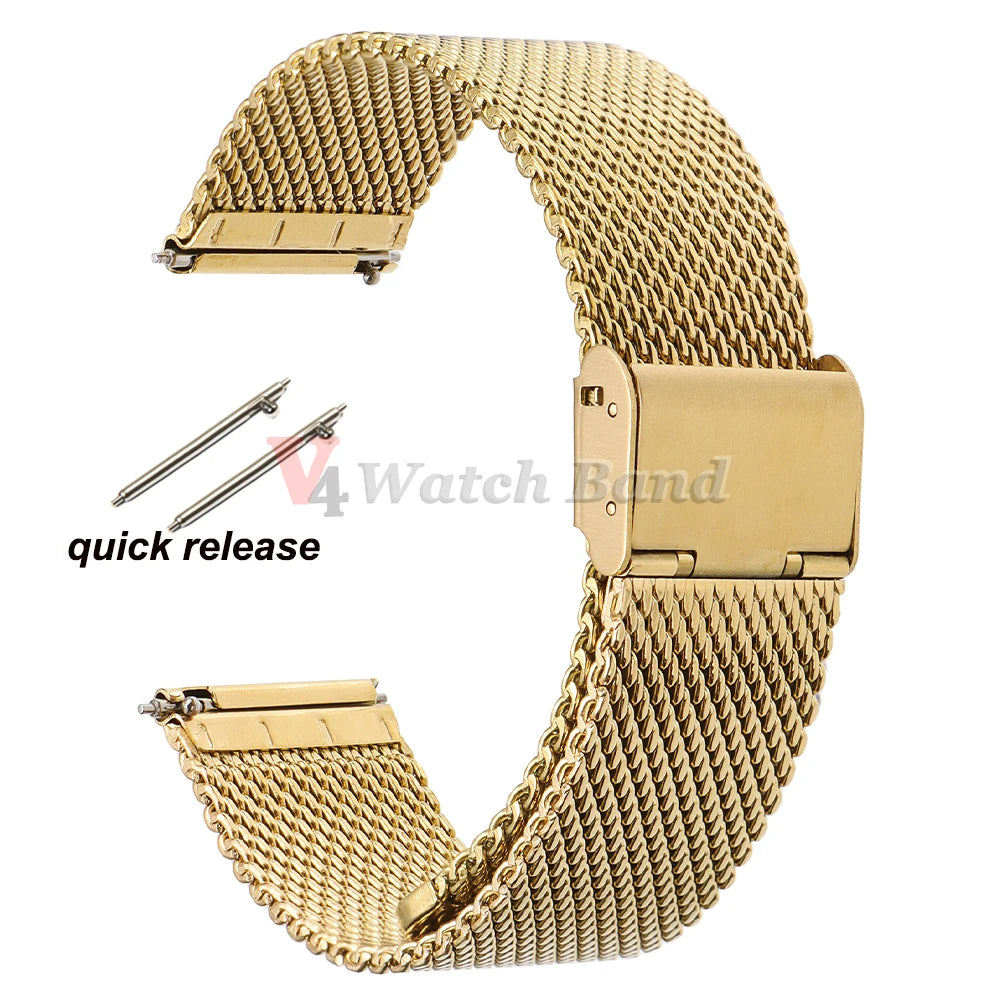 0.8 Mesh Milanese Stainless Steel Strap 18mm 20mm 22mm for DW 2mm Thickness Wire Strap Adjustable Length Watch Accessories
