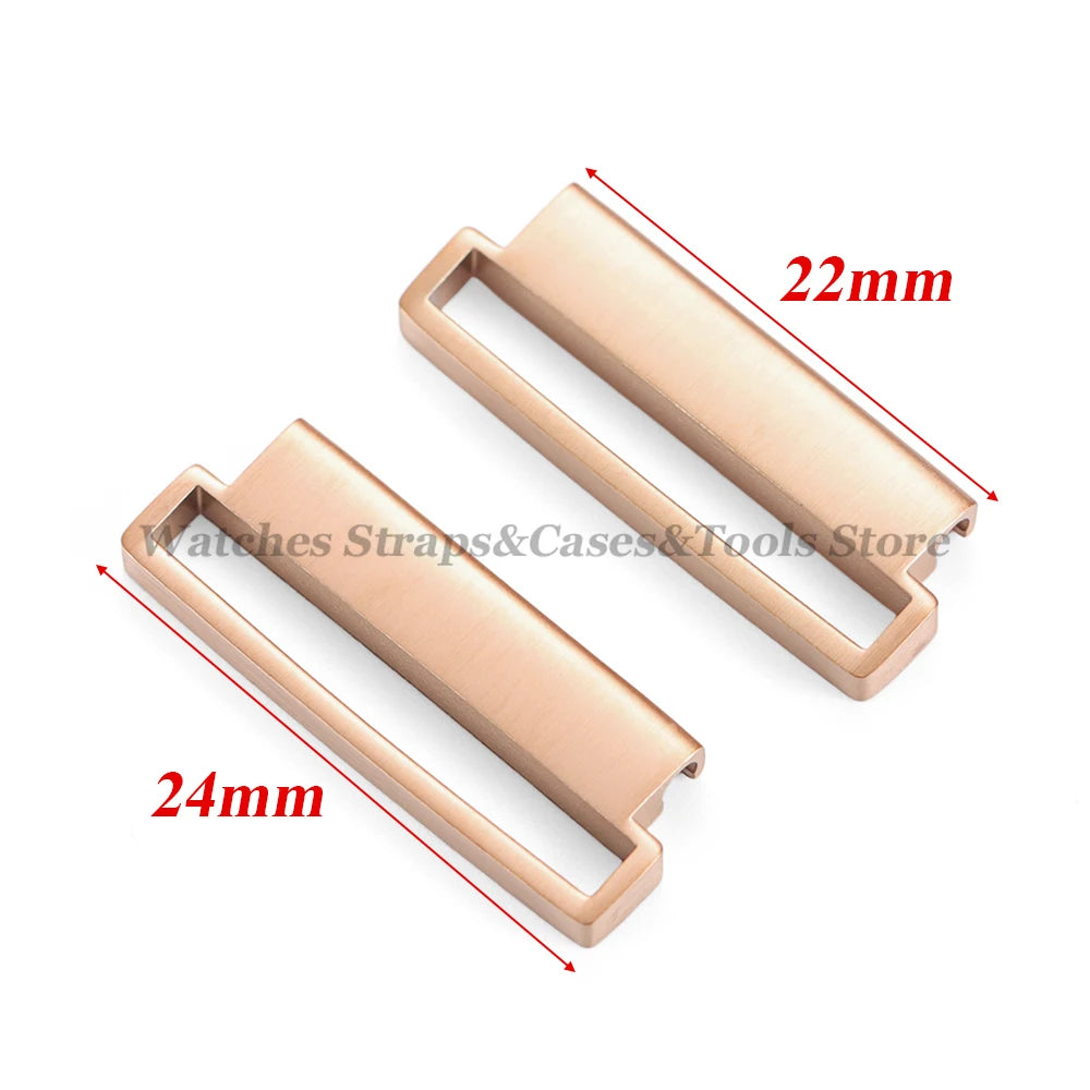 1 Pair Stainless Steel Watch Connector 20mm to 22mm 22mm to 24mm Quick Release Metal Adapter for Nylon Strap Watch Accessories