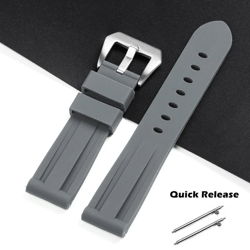 20 22mm Strap for Panerai PAM 24mm 26mm Watch Band for Omega for Seiko Quick Release Silicone Wristband for Casio Sport Bracelet