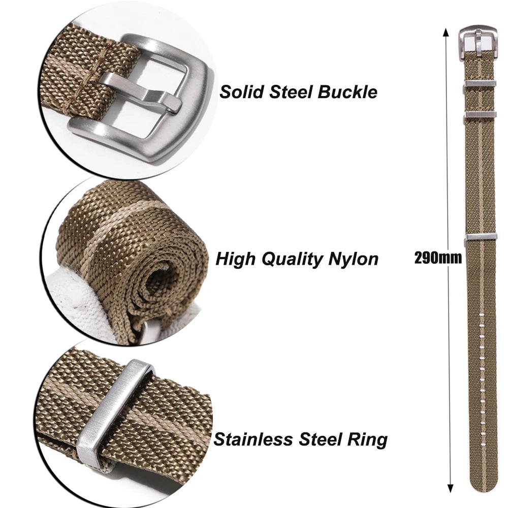 Premium Nylon Watch Band 18mm 20mm 22mm for Omega 007 for Tudor Watch Strap for Seiko Fabric Military Bracelet Men's Sport Belts