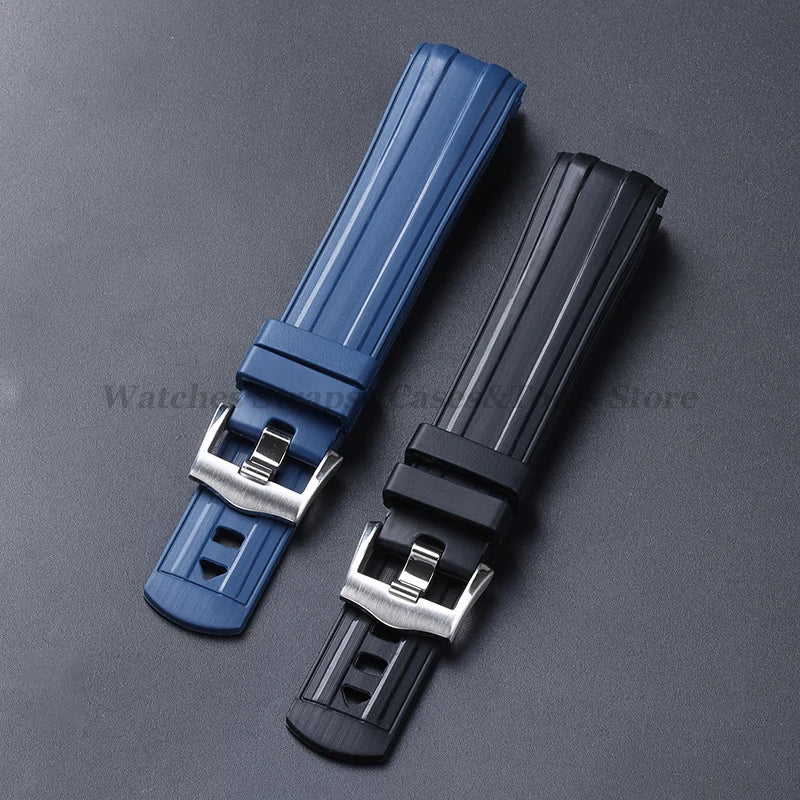 Soft Rubber Watch Strap 20mm Curved End for Omega for Seamaster 300 Silicone Waterproof Diving MenWomen Sport Watchband Bracelet
