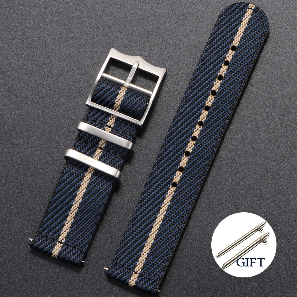 20 22mm Nylon Strap for Tudor for Omega Watch Band Woven Canvas Fabric Band for Seiko Men Military Sport Quick Release Bracelet