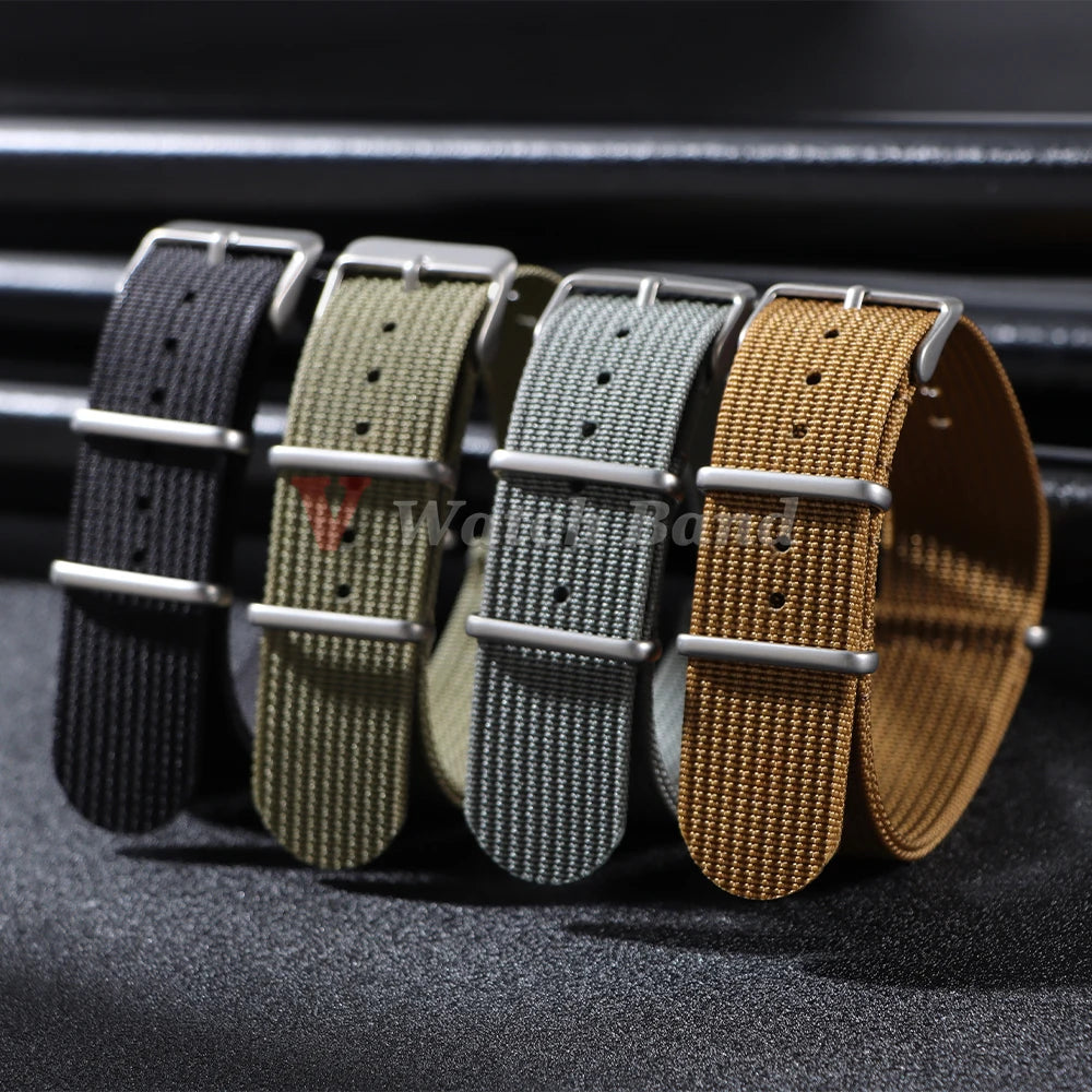 Brown Green Black Band Military Casual Watchband for Seiko Army Sport Bracelet 18mm 20mm 22mm Nylon Watch Strap Replacement Belt