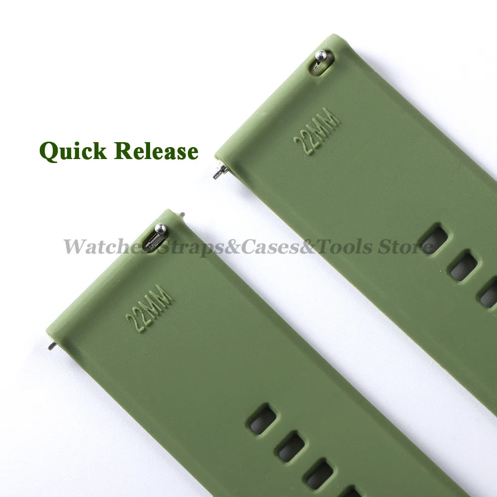 Soft Silicone Watchband Strap 18mm 19mm 20mm 21mm 22mm for Omega for Seiko Quick Release for Smartwatch Men's Universal Bracelet