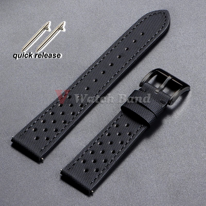 18mm 120mm 22mm Quality Oxford Watchband for Tag Heuer Citizen for Seiko Watch Men Women Fabric Leather Waterproof Watch Strap