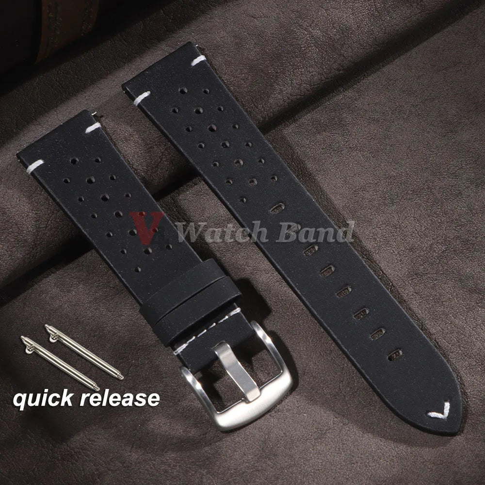 Retro Calf Watchband 20mm 22mm Breathable Geniune Cowhide Straps for Samsung Watch Strap for Huawei Watch Gt2/Gt3 Sport Belt