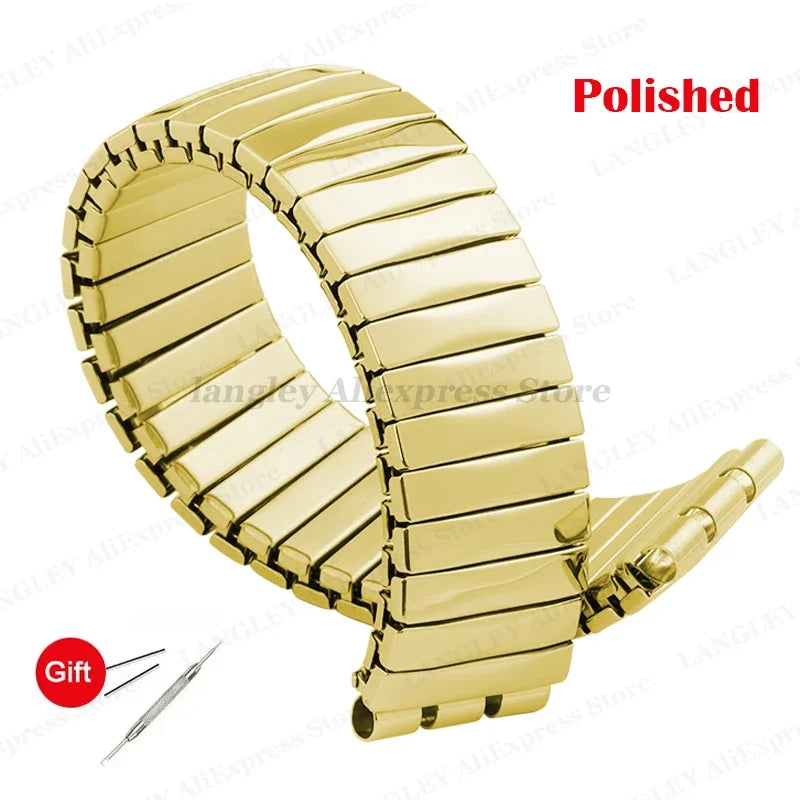 Elastic Metal Watch Band for Swatch Watch Strap 17mm 20mm Stretch Expansion Stainless Watch Strap Men Women Bracelet Accessories