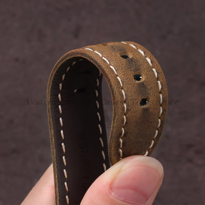 Vintage Genuine Leather Watch Bands for Panerai for Seiko for Omega Cowhide Bracelet Men's Women Accessories 20mm 22mm 24mm 26mm