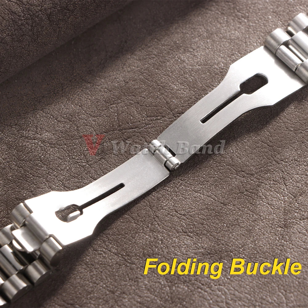 20mm Curved End Stainless Steel Strap for Rolex for Water Ghost Metal Wrist Band for Oyster Solid Bracelet Men Watch Accessories