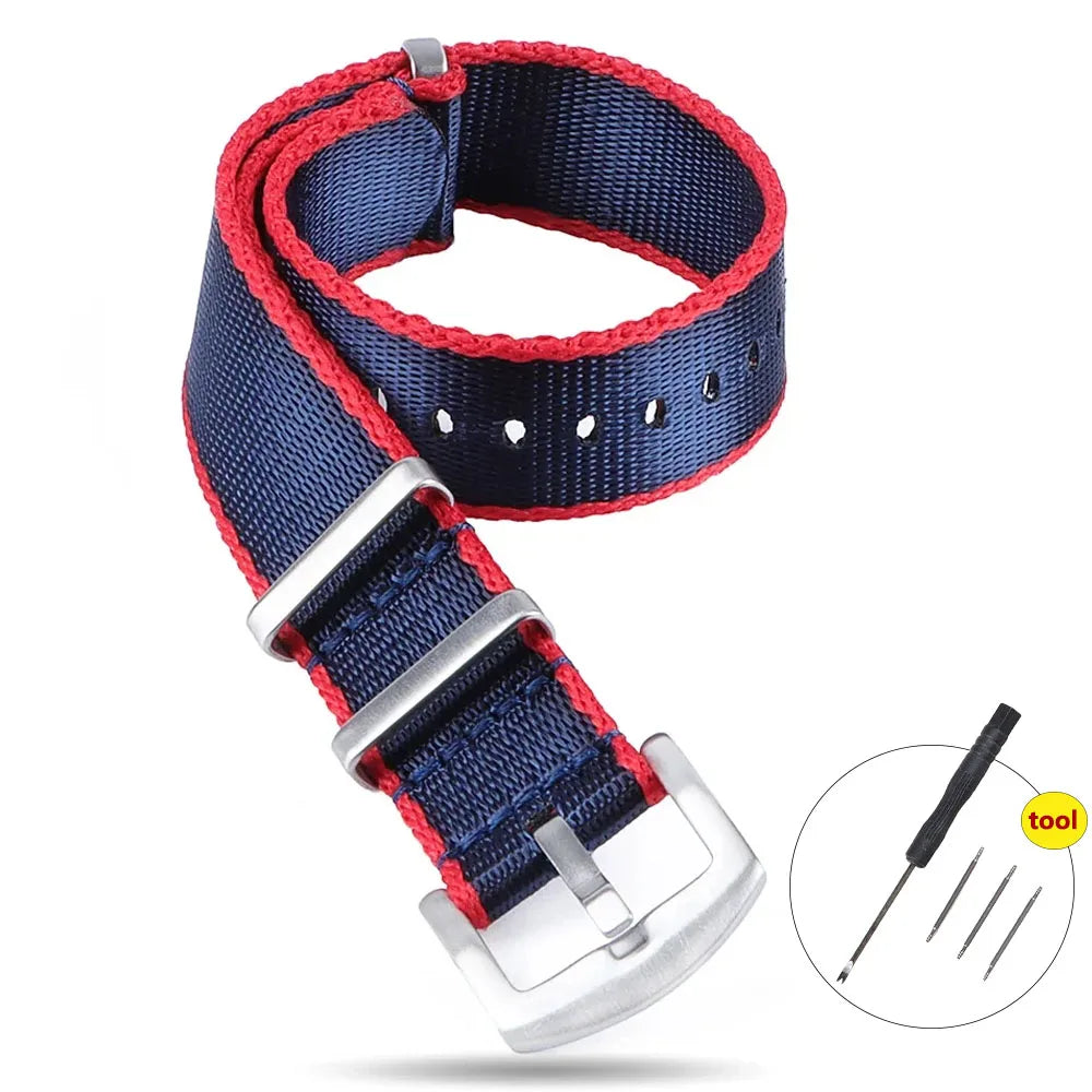 High Density Nylon Strap for Omega Seamaster 007 20mm 22mm Soft Nylon Bracelet for Seiko Military Watchband for Samsung Galaxy
