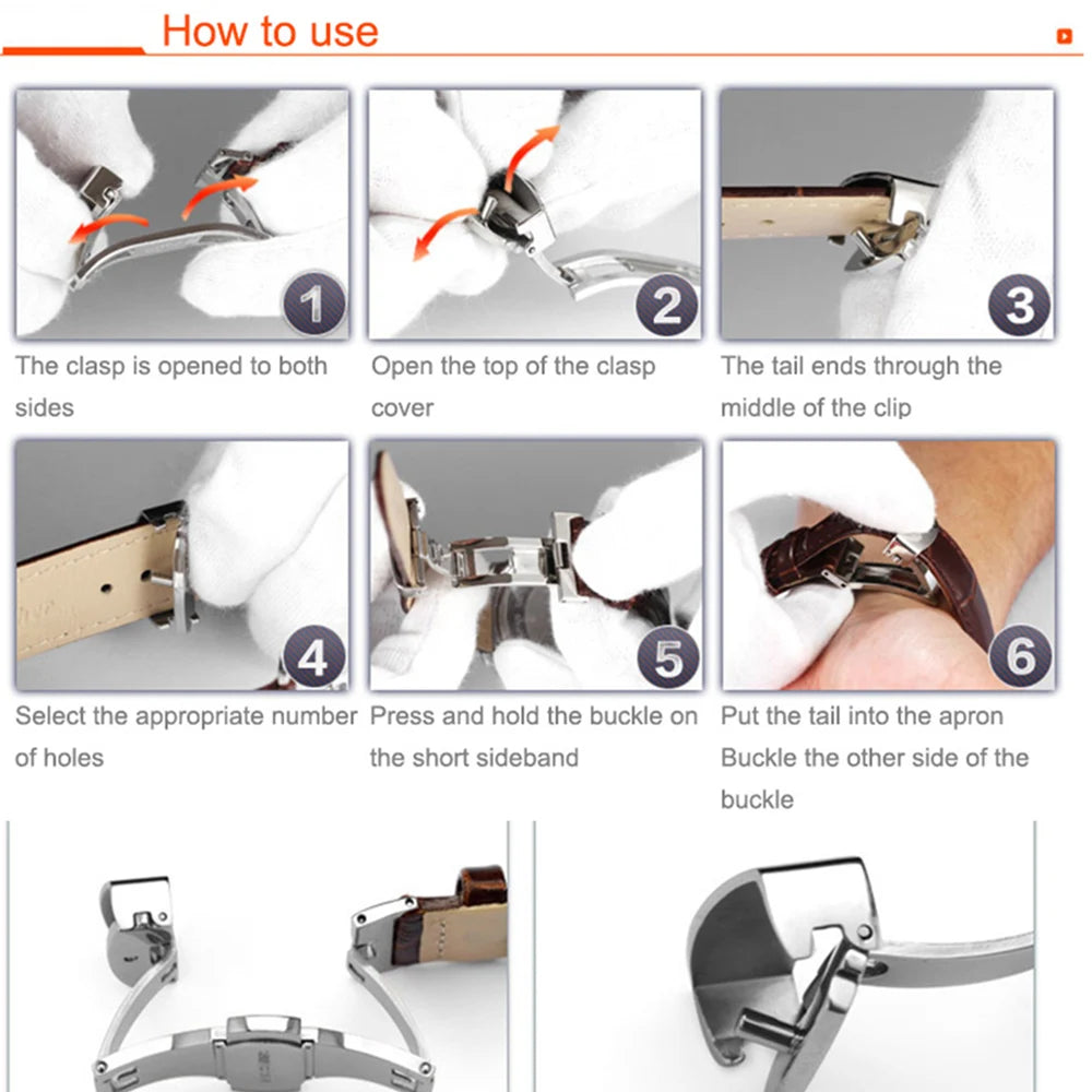 18mm 20mm 22mm 24mm Genuine Leather Watchband Crocodile Pattern Straps Men Women Replacement Universal Bracelet