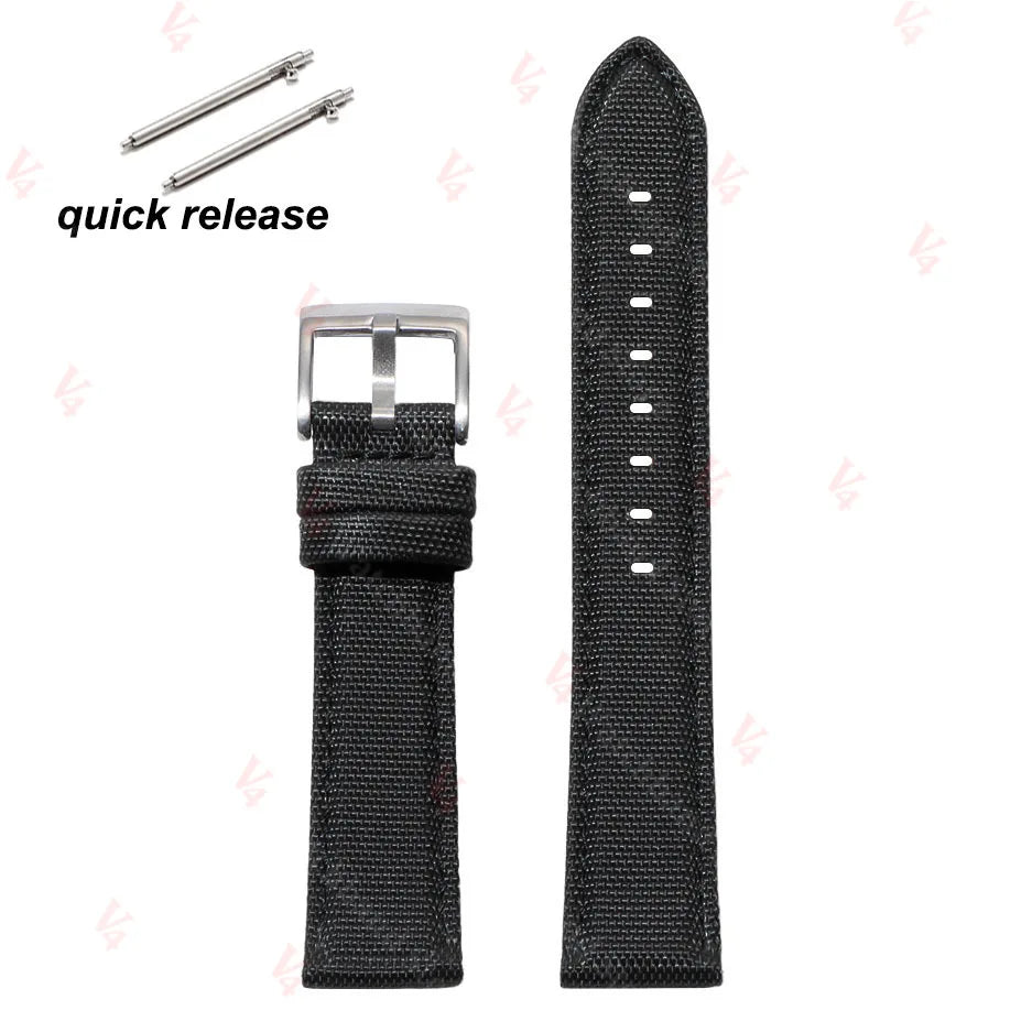 Nylon Cowhide Watch Band 20mm 22mm for Seiko Army Military Woven Strap Quick Release Wristband for Samsung Men Sport Watch Bands