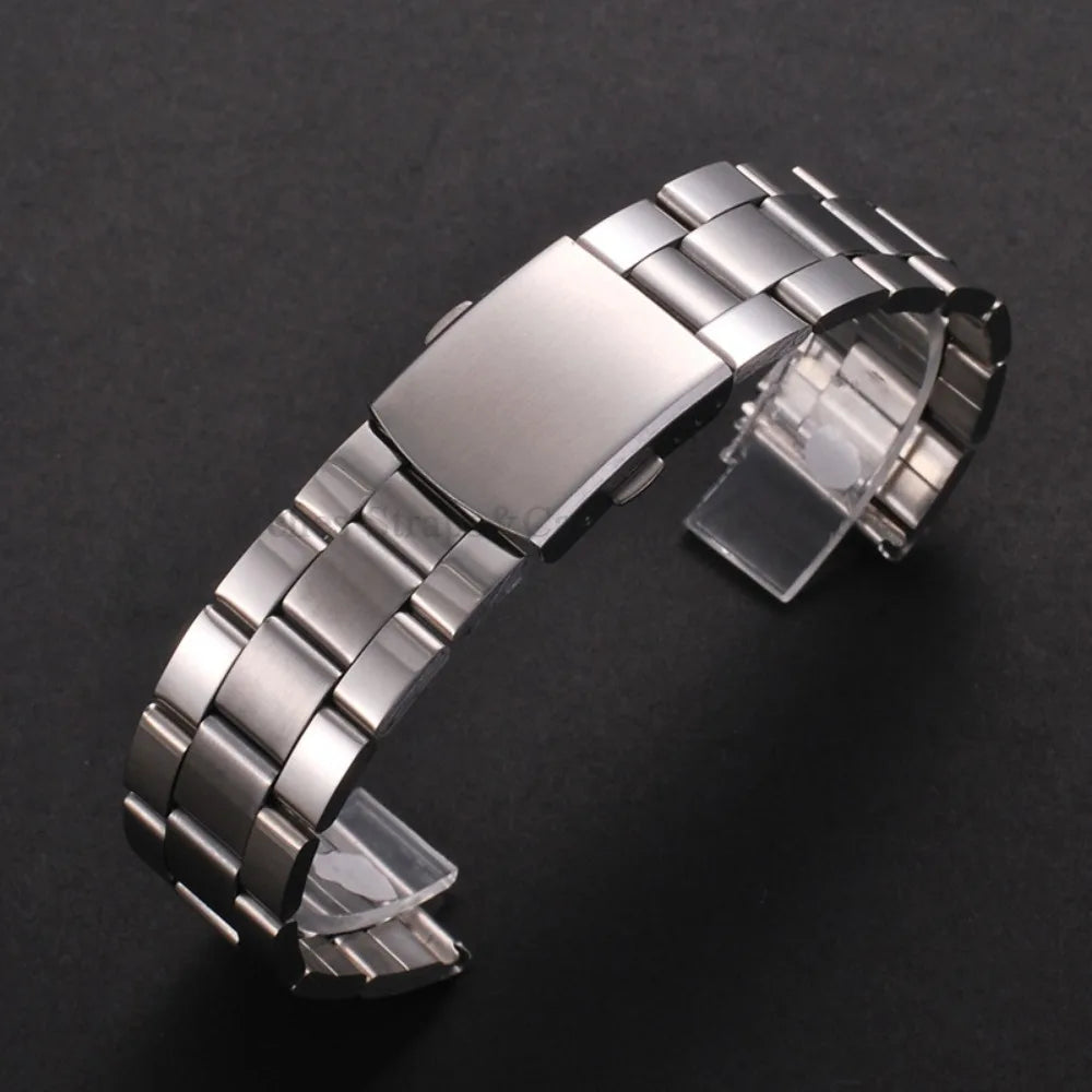 Stainless Steel Watch Strap Folding Buckle Silver Gold Women Men Bracelet 18mm 20mm 22mm for Huawei Watch Gt3/Gt4 46mm Wristband