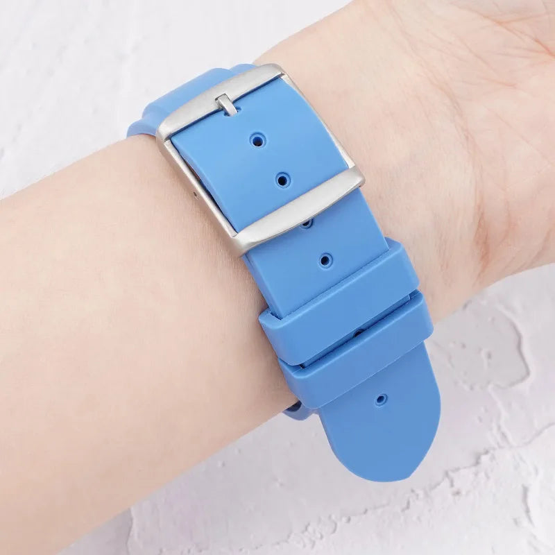 Curved End Rubber Watchband 20mm for Omega for Moonswatch Men Women Waterproof Sports Watch Strap Band For Brand Watches