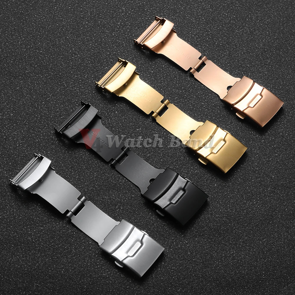 Buckle for Seiko Diving Folding Stainless Steel Watch Silver Clasp 14 16 18mm 20mm 22mm 24mm 26mm Metal Button Watch Accessories