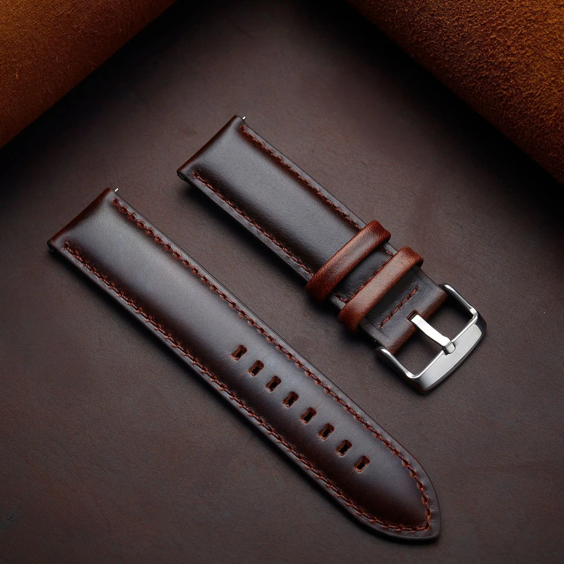 Quick Release Genuine Leather Watchband Strap 18mm 20mm 22mm 24mm 26mm for DW for Seiko Black Brown Wristband Men Women Bracelet